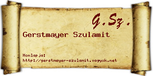 Gerstmayer Szulamit névjegykártya